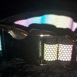 Reflective Dog Collar with Hexagonal Pattern